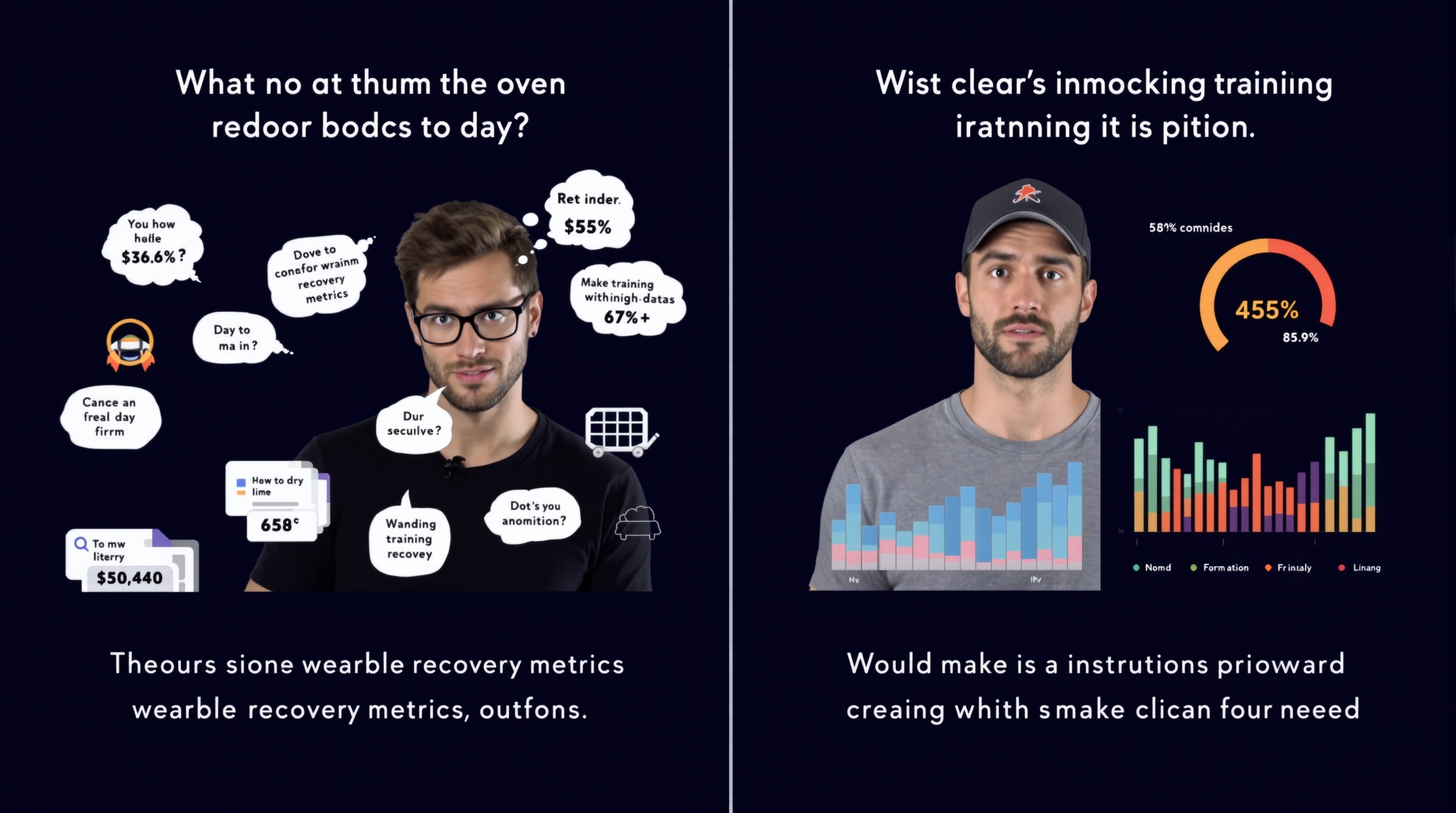 Person comparing confusing wearable recovery data with clear, actionable fitness metrics for better training decisions