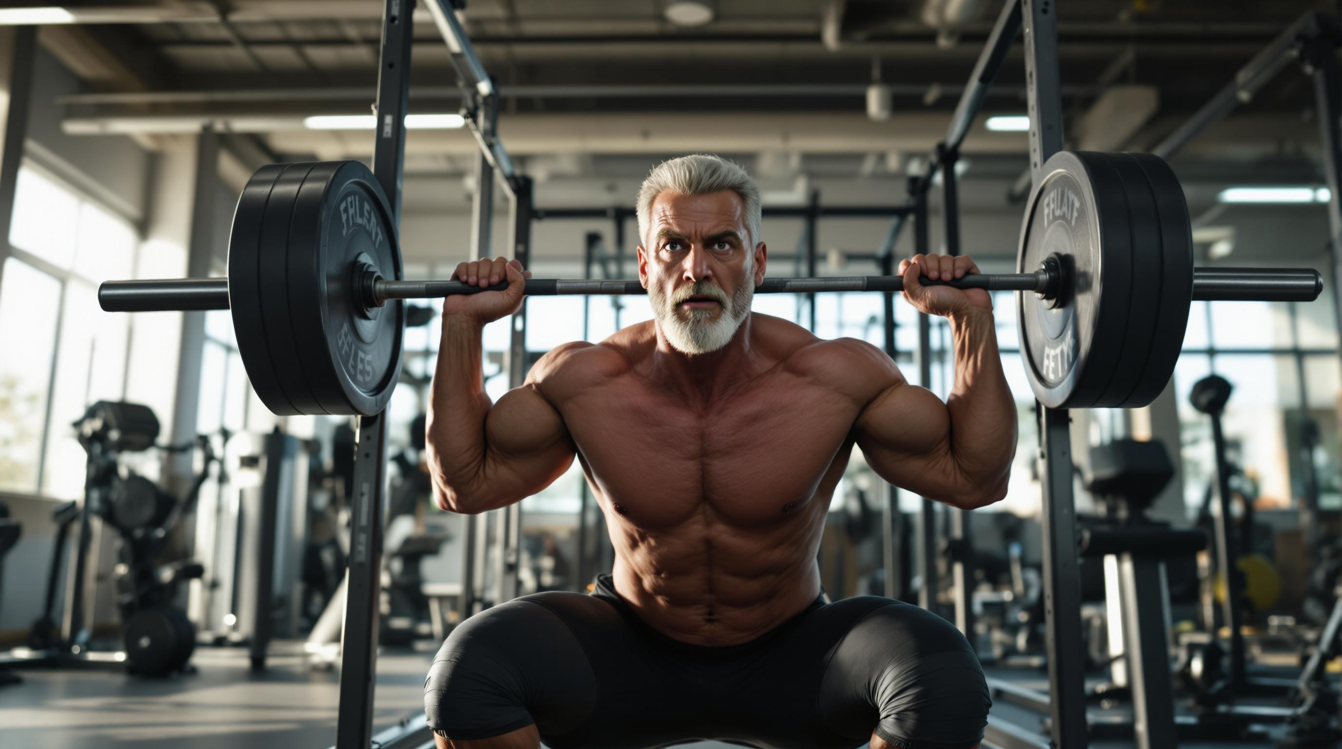 Person lifting weights in a modern gym, demonstrating strength and determination.