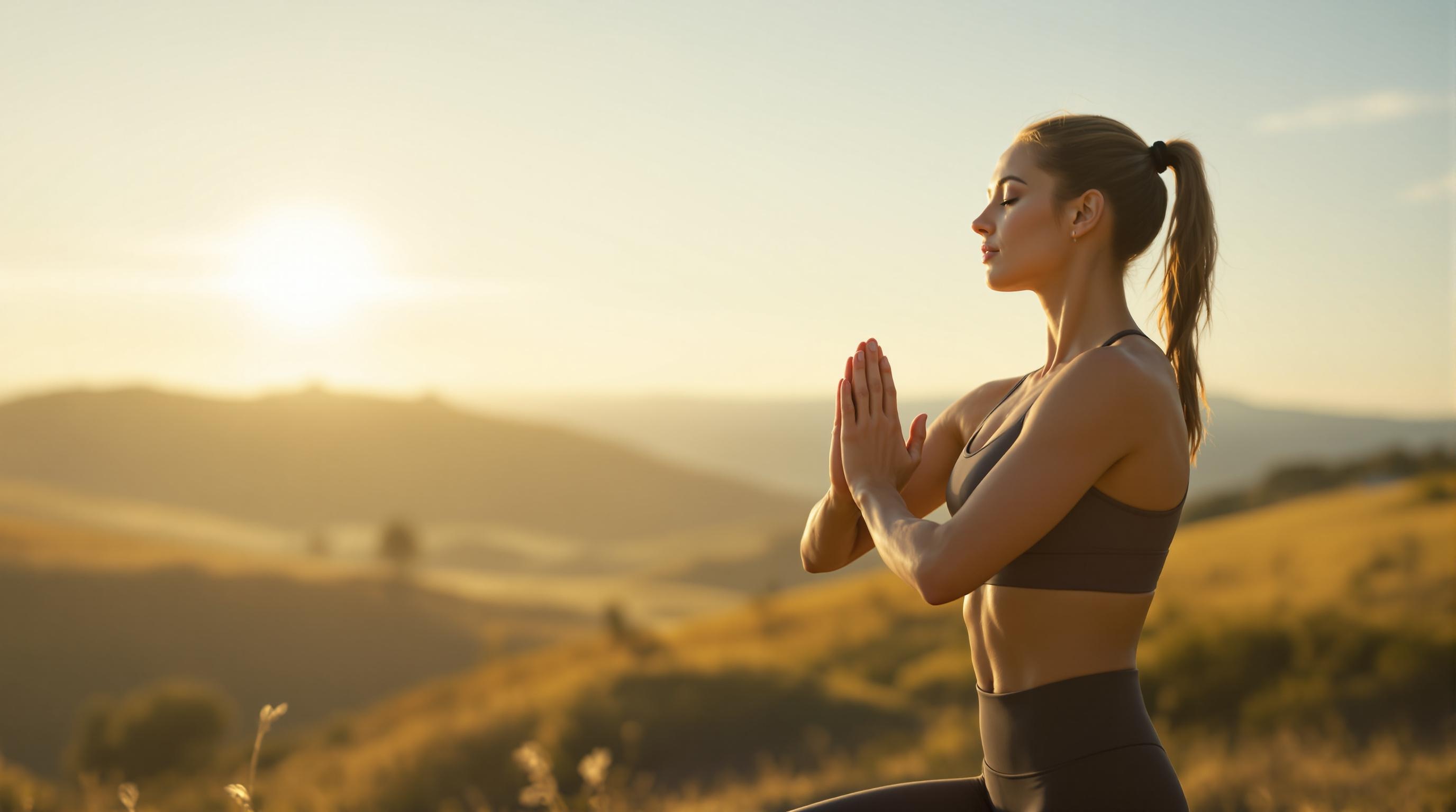 Fitness enthusiast practicing yoga outdoors for mindfulness and flexibility