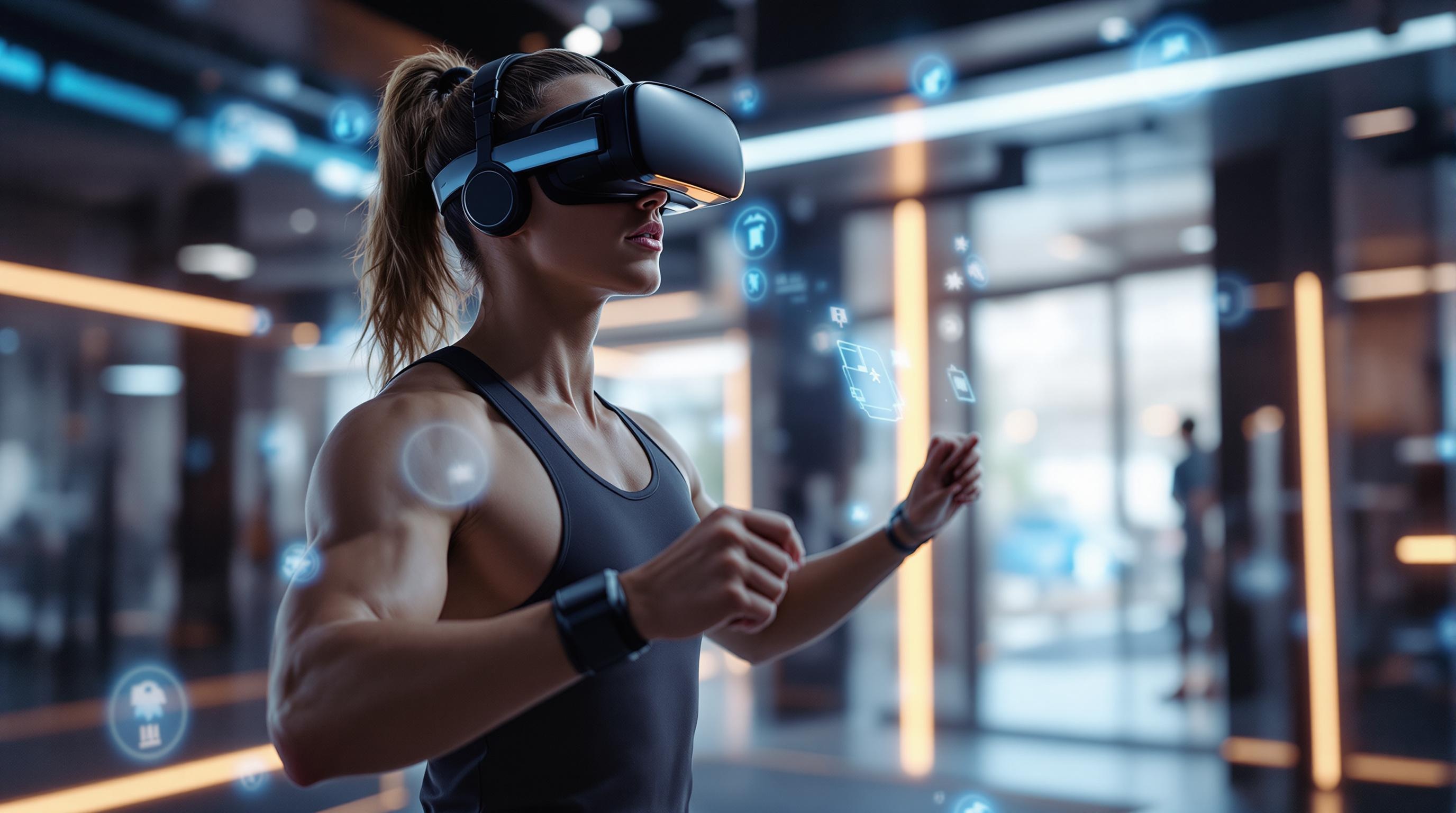 Exciting virtual reality fitness game with immersive workout scene