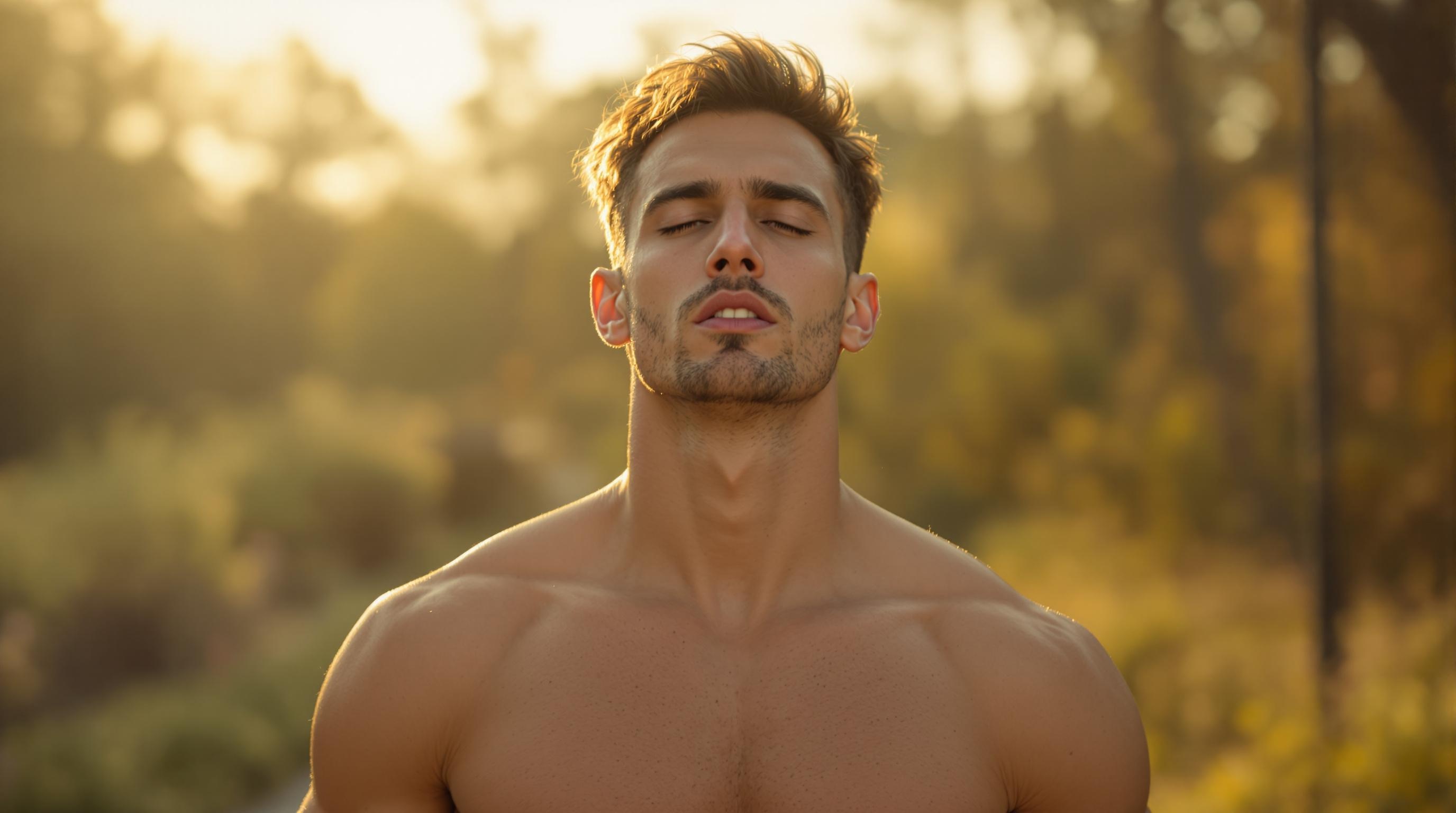Person practicing breath work for fitness enhancement
